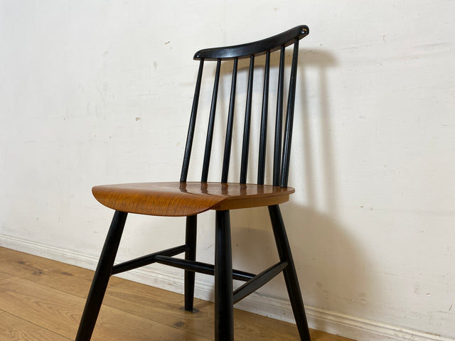 Set aus 4 stilvollen skandinavischen Designer Sprossenstühle von Tapiovaara in Teakholz I Stühle Esszimmerstühle Küchenstühle Holzstühle Essgruppe Danish Design Vintage Mid-Century 4er Teak 60er