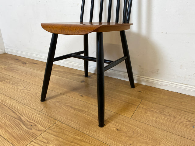 Set aus 4 stilvollen skandinavischen Designer Sprossenstühle von Tapiovaara in Teakholz I Stühle Esszimmerstühle Küchenstühle Holzstühle Essgruppe Danish Design Vintage Mid-Century 4er Teak 60er