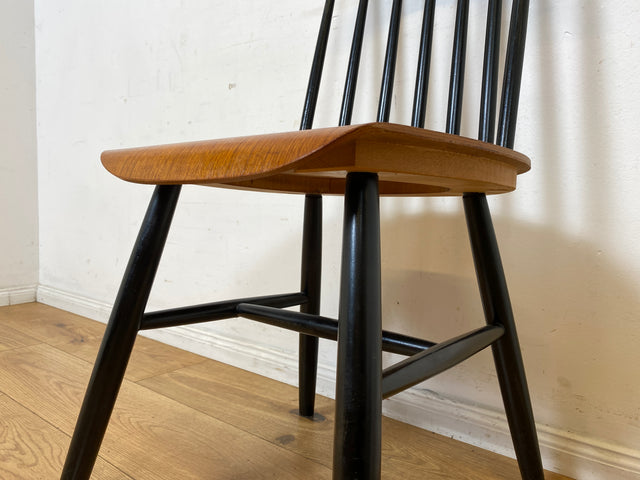 Set aus 4 stilvollen skandinavischen Designer Sprossenstühle von Tapiovaara in Teakholz I Stühle Esszimmerstühle Küchenstühle Holzstühle Essgruppe Danish Design Vintage Mid-Century 4er Teak 60er