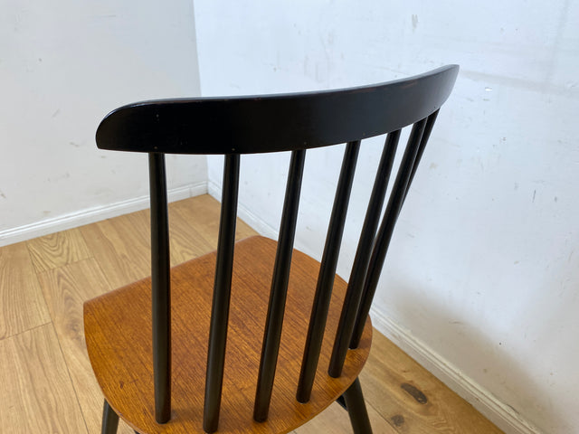 Set aus 4 stilvollen skandinavischen Designer Sprossenstühle von Tapiovaara in Teakholz I Stühle Esszimmerstühle Küchenstühle Holzstühle Essgruppe Danish Design Vintage Mid-Century 4er Teak 60er