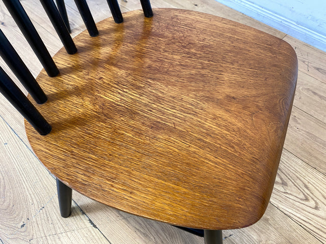 Set aus 4 stilvollen skandinavischen Designer Sprossenstühle von Tapiovaara in Teakholz I Stühle Esszimmerstühle Küchenstühle Holzstühle Essgruppe Danish Design Vintage Mid-Century 4er Teak 60er