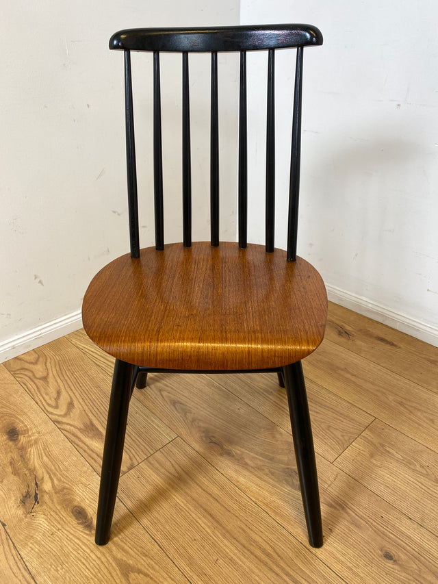 Set aus 4 stilvollen skandinavischen Designer Sprossenstühle von Tapiovaara in Teakholz I Stühle Esszimmerstühle Küchenstühle Holzstühle Essgruppe Danish Design Vintage Mid-Century 4er Teak 60er