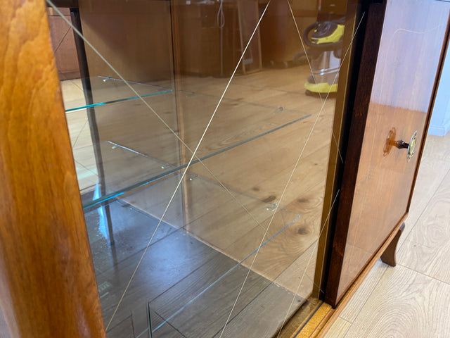 Sehr schöne 50er Jahre Barkommode aus vollem Holz mit Schiebetüren und verspiegeltem Barfach I Barschrank Bar Mini-Bar Kommode Schrank Sideboard Vitrine Mid-Century Vintage I