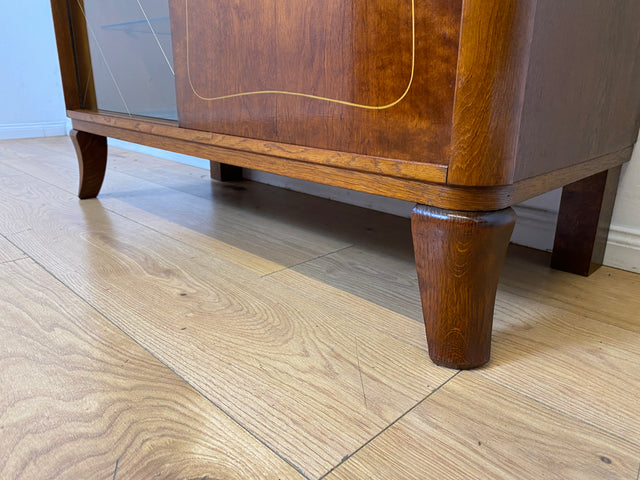 Sehr schöne 50er Jahre Barkommode aus vollem Holz mit Schiebetüren und verspiegeltem Barfach I Barschrank Bar Mini-Bar Kommode Schrank Sideboard Vitrine Mid-Century Vintage I