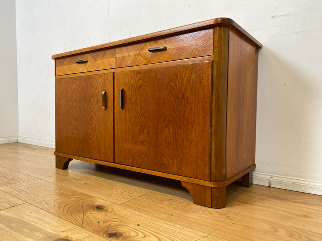 Formschöne 50er Jahre Kommode aus vollem Holz in Eiche mit Schublade I Sideboard Schrank Anrichte Wäschekommode Fernsehkommode TV Bank Board Mid-Century Vintage 60er I