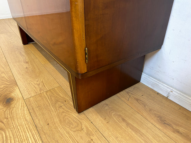 Hochwertiges 50er Jahre Sideboard mit Schubladen & Messingbeschlag I Vollholz I Kommode Schrank Anrichte Wäschekommode TV Lowboard Art Deco Mid-Century Rockabilly Vintage I