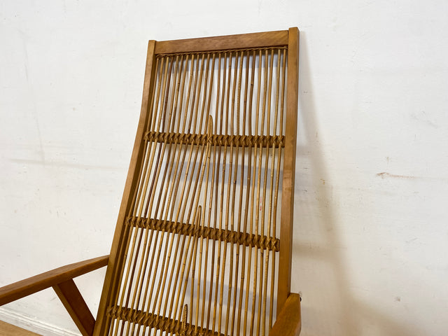 Formschöner und gut erhaltener 60er Jahre Designer Schaukelstuhl von Selman Selmanagic für VEB Hellerau I Stuhl Sessel Lesesessel Rocking Chair Mid-Century DDR Vintage I