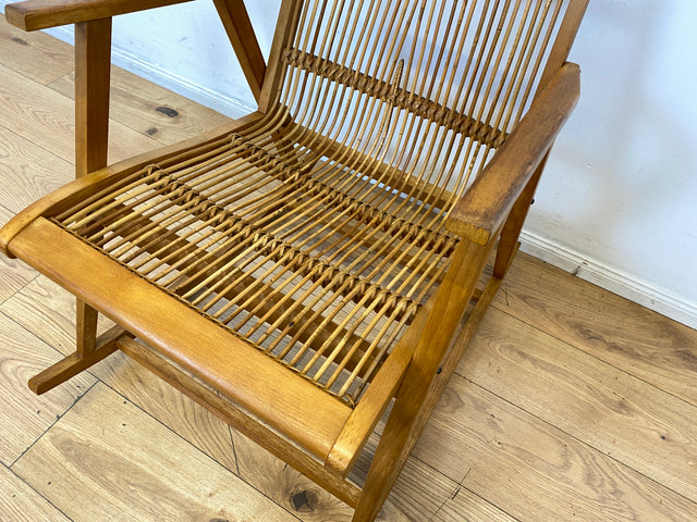 Formschöner und gut erhaltener 60er Jahre Designer Schaukelstuhl von Selman Selmanagic für VEB Hellerau I Stuhl Sessel Lesesessel Rocking Chair Mid-Century DDR Vintage I