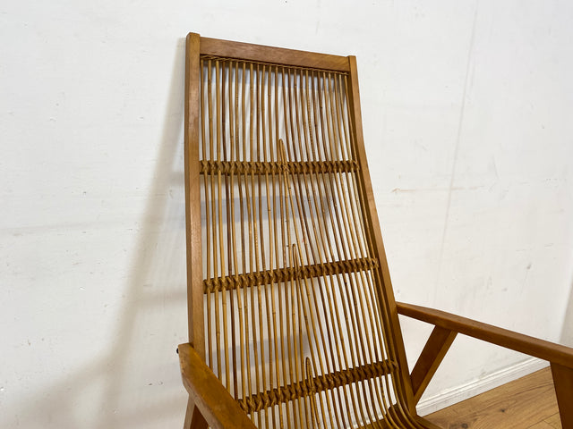 Formschöner und gut erhaltener 60er Jahre Designer Schaukelstuhl von Selman Selmanagic für VEB Hellerau I Stuhl Sessel Lesesessel Rocking Chair Mid-Century DDR Vintage I
