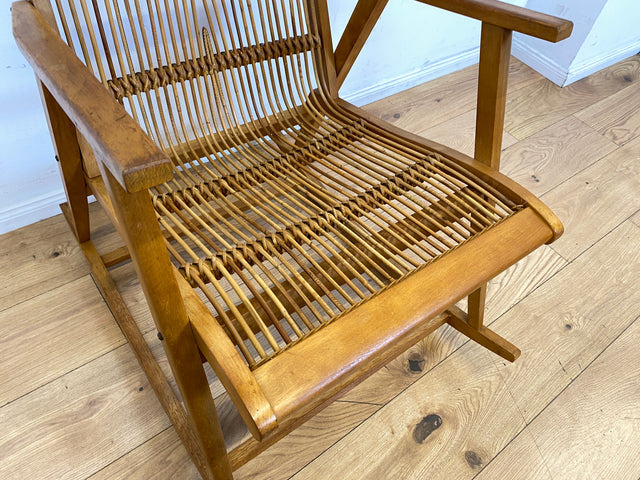Formschöner und gut erhaltener 60er Jahre Designer Schaukelstuhl von Selman Selmanagic für VEB Hellerau I Stuhl Sessel Lesesessel Rocking Chair Mid-Century DDR Vintage I