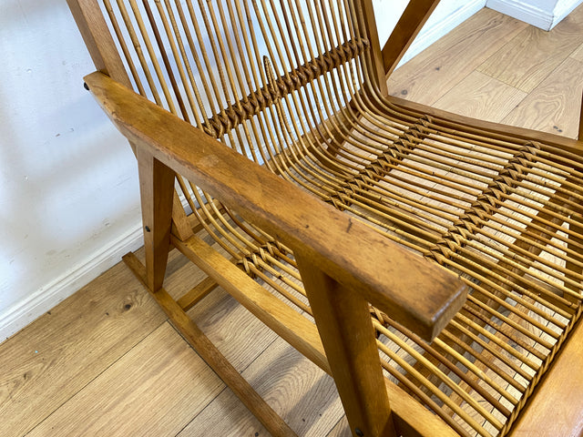 Formschöner und gut erhaltener 60er Jahre Designer Schaukelstuhl von Selman Selmanagic für VEB Hellerau I Stuhl Sessel Lesesessel Rocking Chair Mid-Century DDR Vintage I