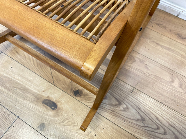 Formschöner und gut erhaltener 60er Jahre Designer Schaukelstuhl von Selman Selmanagic für VEB Hellerau I Stuhl Sessel Lesesessel Rocking Chair Mid-Century DDR Vintage I