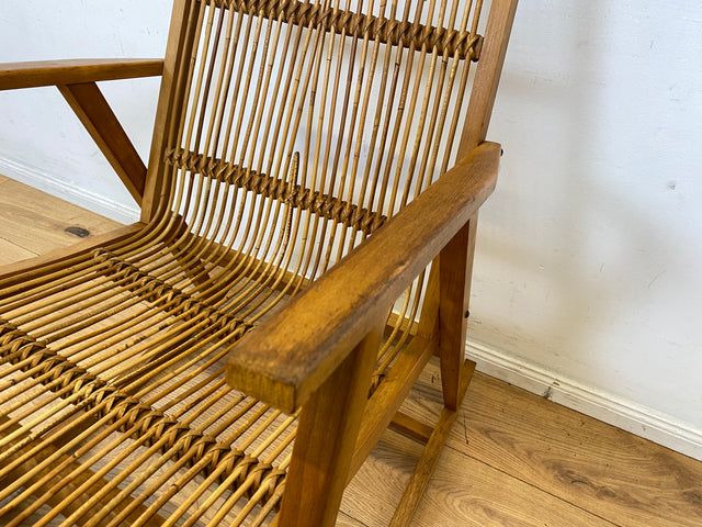 Formschöner und gut erhaltener 60er Jahre Designer Schaukelstuhl von Selman Selmanagic für VEB Hellerau I Stuhl Sessel Lesesessel Rocking Chair Mid-Century DDR Vintage I