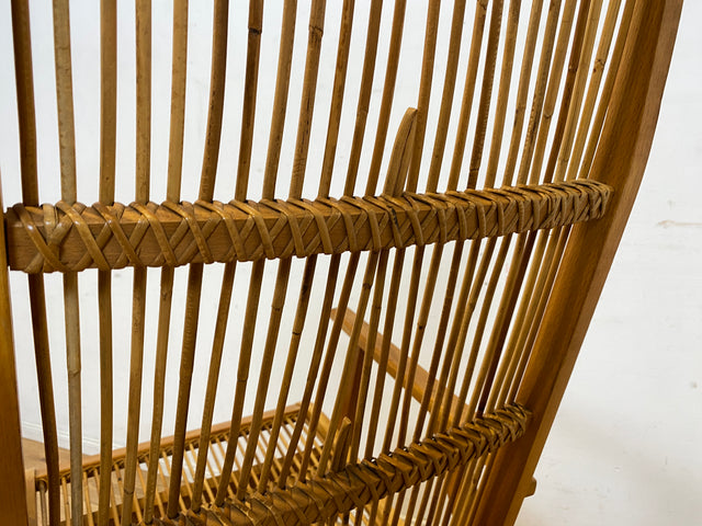 Formschöner und gut erhaltener 60er Jahre Designer Schaukelstuhl von Selman Selmanagic für VEB Hellerau I Stuhl Sessel Lesesessel Rocking Chair Mid-Century DDR Vintage I