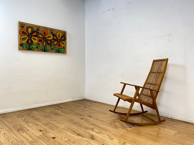Formschöner und gut erhaltener 60er Jahre Designer Schaukelstuhl von Selman Selmanagic für VEB Hellerau I Stuhl Sessel Lesesessel Rocking Chair Mid-Century DDR Vintage I