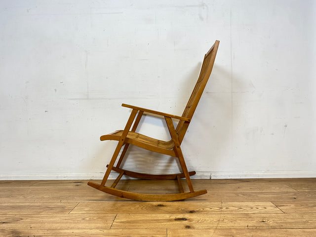 Formschöner und gut erhaltener 60er Jahre Designer Schaukelstuhl von Selman Selmanagic für VEB Hellerau I Stuhl Sessel Lesesessel Rocking Chair Mid-Century DDR Vintage I