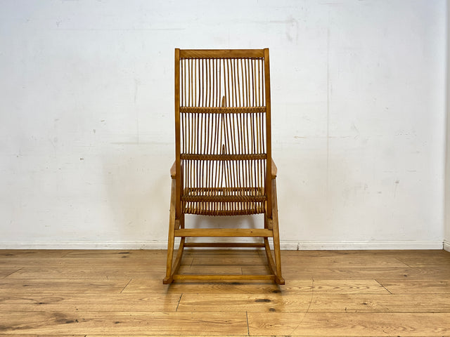 Formschöner und gut erhaltener 60er Jahre Designer Schaukelstuhl von Selman Selmanagic für VEB Hellerau I Stuhl Sessel Lesesessel Rocking Chair Mid-Century DDR Vintage I