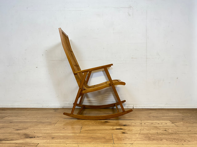 Formschöner und gut erhaltener 60er Jahre Designer Schaukelstuhl von Selman Selmanagic für VEB Hellerau I Stuhl Sessel Lesesessel Rocking Chair Mid-Century DDR Vintage I
