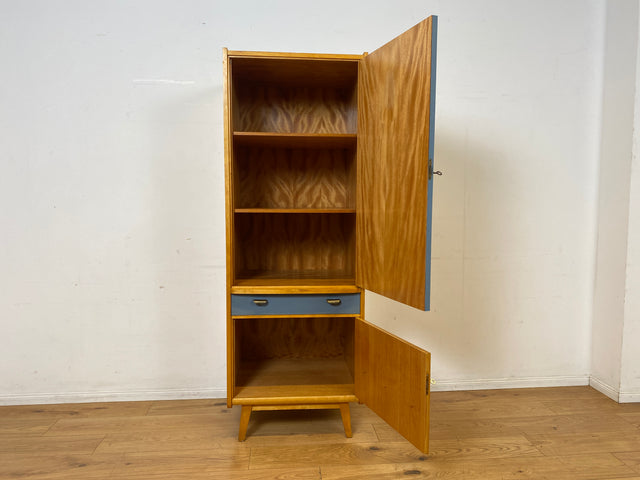 60er Jahre Schrank mit Spiegel, Schublade und Messinggriffen I Schrank Kleiderschrank Spiegelschrank Flurschrank Garderobe Barschrank Mid-Century Vintage 50er I