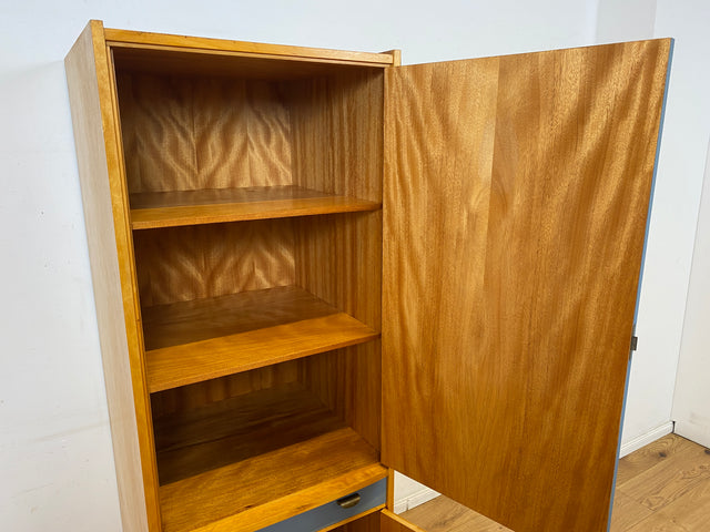 60er Jahre Schrank mit Spiegel, Schublade und Messinggriffen I Schrank Kleiderschrank Spiegelschrank Flurschrank Garderobe Barschrank Mid-Century Vintage 50er I