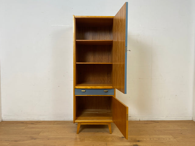 Sehr hübscher 60er Jahre Schrank mit Spiegel , Schublade & Messinggriffen I Schrank Kleiderschrank Spiegelschrank Flurschrank Garderobe Badschrank Mid-Century Vintage 50er