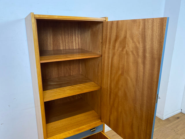 Sehr hübscher 60er Jahre Schrank mit Spiegel , Schublade & Messinggriffen I Schrank Kleiderschrank Spiegelschrank Flurschrank Garderobe Badschrank Mid-Century Vintage 50er