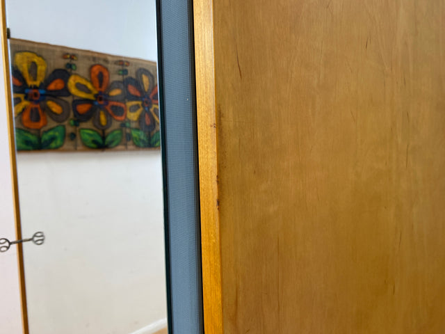 Sehr hübscher 60er Jahre Schrank mit Spiegel , Schublade & Messinggriffen I Schrank Kleiderschrank Spiegelschrank Flurschrank Garderobe Badschrank Mid-Century Vintage 50er