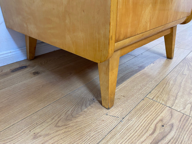 Sehr hübscher 60er Jahre Schrank mit Spiegel , Schublade & Messinggriffen I Schrank Kleiderschrank Spiegelschrank Flurschrank Garderobe Badschrank Mid-Century Vintage 50er