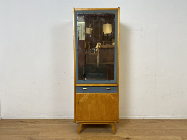Sehr hübscher 60er Jahre Schrank mit Spiegel , Schublade & Messinggriffen I Schrank Kleiderschrank Spiegelschrank Flurschrank Garderobe Badschrank Mid-Century Vintage 50er