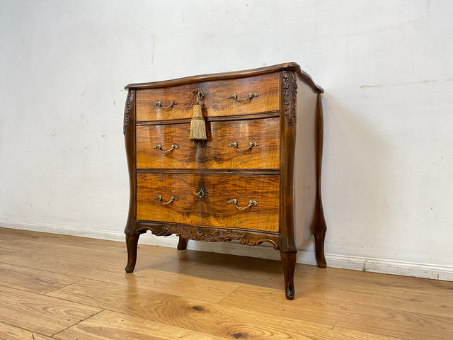 Elegante und hochwertige 60er Jahre Stilmöbel Kommode I Vollholz I mit Schubladen und Messinggriffen I Schrank Schubladenkommode Wäschekommode Barock Rokoko Vintage