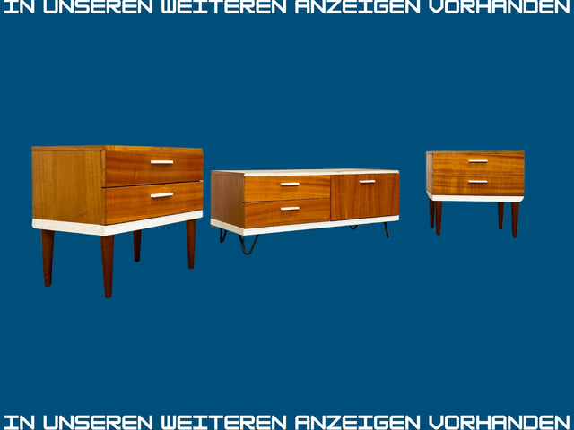 Hübsches 70er Jahre Lowboard mit Schubladen und Klappe, auf neuen Hairpin Füßen I Kommode Sideboard Wäschekommode Flurkommode TV Bank Board Fernsehkommode Retro Vintage I