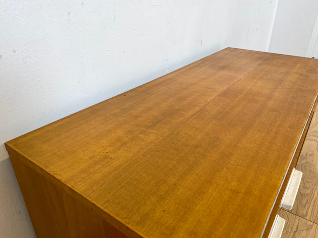 Hübsches 70er Jahre Lowboard mit Schubladen und Klappe, auf neuen Hairpin Füßen I Kommode Sideboard Wäschekommode Flurkommode TV Bank Board Fernsehkommode Retro Vintage I