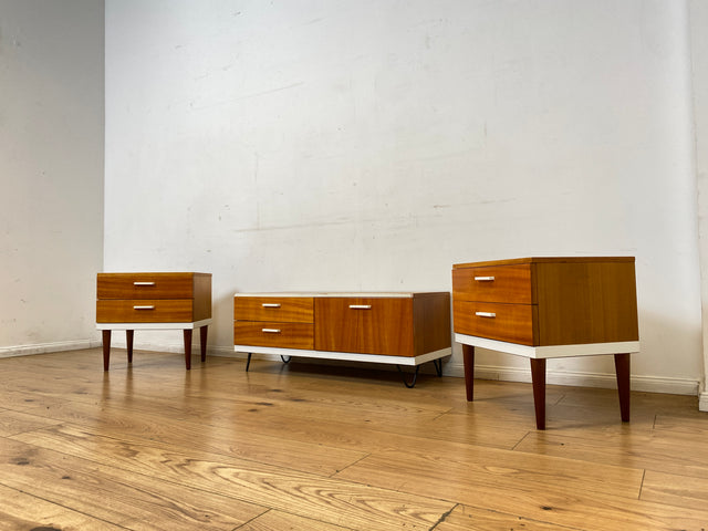 Hübsches 70er Jahre Lowboard mit Schubladen und Klappe, auf neuen Hairpin Füßen I Kommode Sideboard Wäschekommode Flurkommode TV Bank Board Fernsehkommode Retro Vintage I