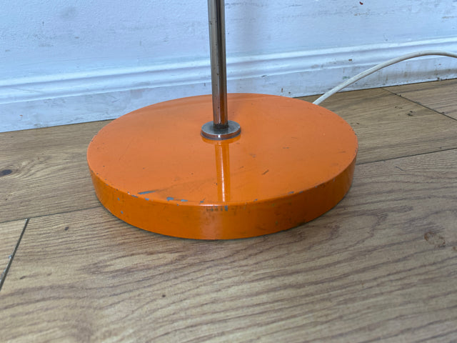 Kultige 70er Jahre Space Age Stehlampe in grandiosem Orange und Chrom mit zwei verstellb. Leuchten I Stehleuchte Lampe Leselampe Licht Pop Art Retro Vintage Mid-Century 60er I