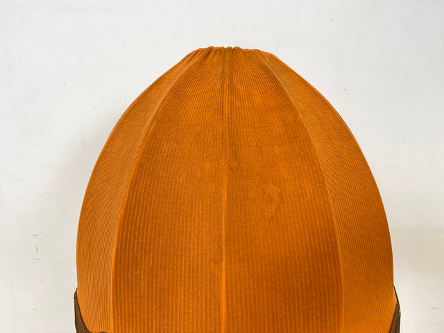 Kultige 70er Jahre Space Age Stehlampe mit formschönem orangem Lampenschirm und schwarzem Lampenfuß aus Metall I Stehleuchte Lampe Leuchte Vintage Retro Mid-Century 60er I