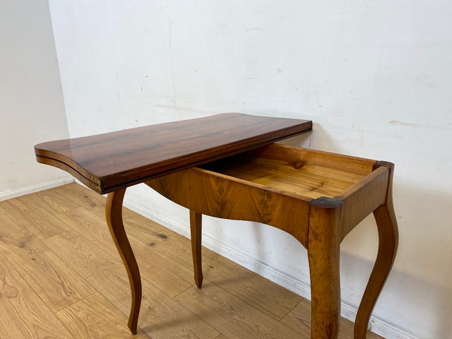 Eleganter aufklappbarer antiker Spieletisch in edlem Walnuss I Tisch Konsolentisch Konsole Esstisch Küchentisch Spieltisch Schreibtisch Jugendstil Chippendale Vintage I