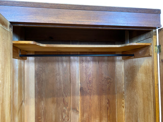 Wunderschöner antiker Kleiderschrank aus vollem Holz mit Spiegeltür und Schubladen, um 1910 I Schrank Wäscheschrank Schlafzimmerschrank Wardrobe Spiegel Jugendstil Vintage I