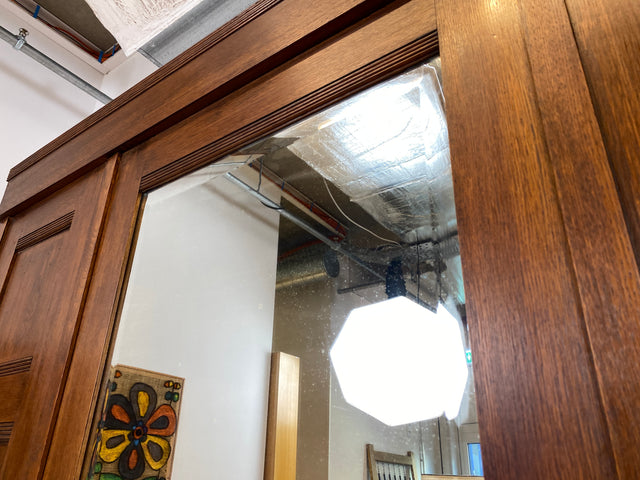 Wunderschöner antiker Kleiderschrank aus vollem Holz mit Spiegeltür und Schubladen, um 1910 I Schrank Wäscheschrank Schlafzimmerschrank Wardrobe Spiegel Jugendstil Vintage I