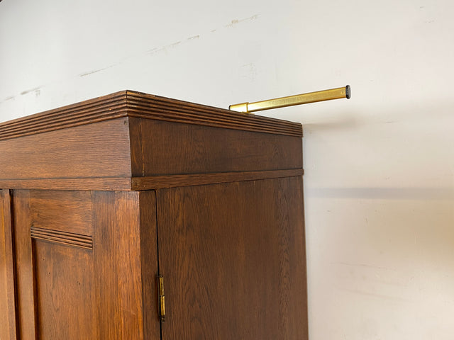 Wunderschöner antiker Kleiderschrank aus vollem Holz mit Spiegeltür und Schubladen, um 1910 I Schrank Wäscheschrank Schlafzimmerschrank Wardrobe Spiegel Jugendstil Vintage I
