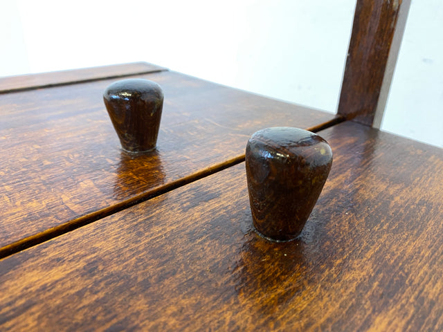 Klein aber oho! Schöner ausklappbarer antiker Nähkorb auf Rollen mit Wiener Geflecht I Nähkommode Nähkasten Truhe Beistelltisch Schmuckkasten Chippendale Vintage Art Deco I