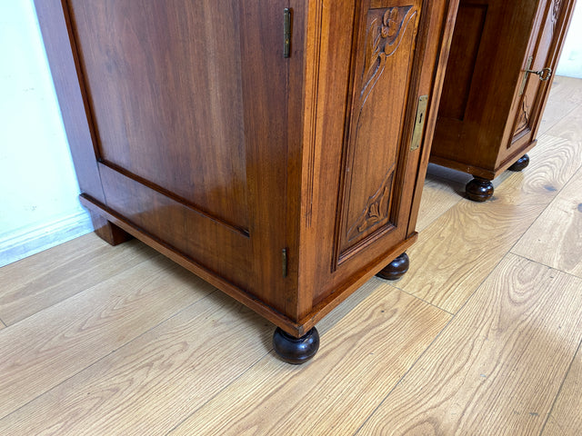 WMK I Imposanter antiker Schreibtisch , Vollholz, mit Aufsatz, Vitrine & Lederschreibunterlage I Aufsatzschreibtisch Sekretär Schreibschrank Desk Homeoffice Jugendstil Vintage I