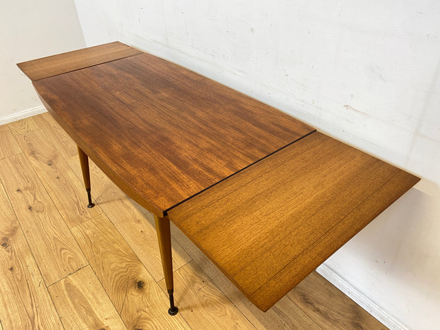 Stilvoller auszieh- und höhenverstellbarer Mid-Century Multifunktionstisch in Teakholz I Tisch Ausziehtisch Esstisch Küchentisch Couchtisch Holztisch 50er 60er Vintage Teak I