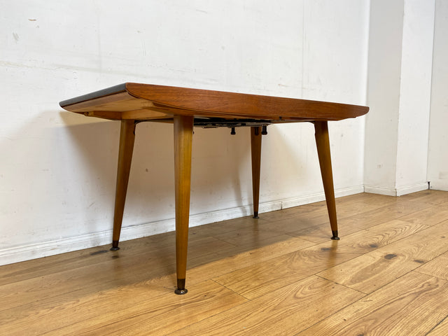 Stilvoller auszieh- und höhenverstellbarer Mid-Century Multifunktionstisch in Teakholz I Tisch Ausziehtisch Esstisch Küchentisch Couchtisch Holztisch 50er 60er Vintage Teak I