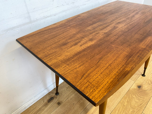 Stilvoller auszieh- und höhenverstellbarer Mid-Century Multifunktionstisch in Teakholz I Tisch Ausziehtisch Esstisch Küchentisch Couchtisch Holztisch 50er 60er Vintage Teak I