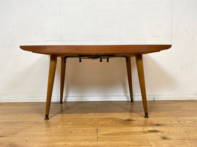 Stilvoller auszieh- und höhenverstellbarer Mid-Century Multifunktionstisch in Teakholz I Tisch Ausziehtisch Esstisch Küchentisch Couchtisch Holztisch 50er 60er Vintage Teak I