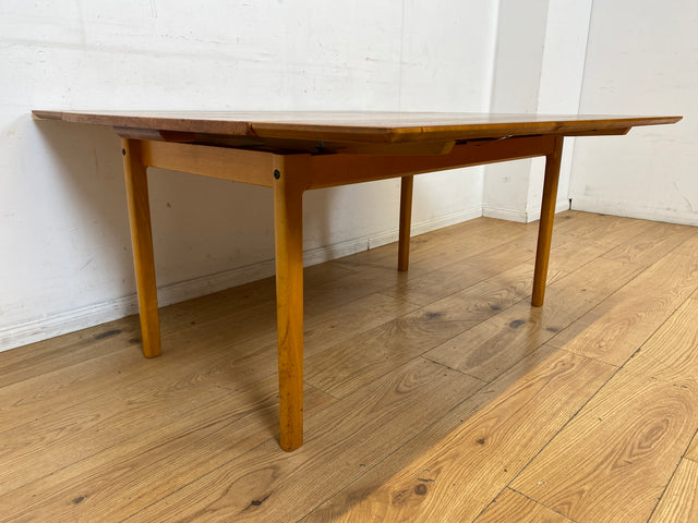 WMK I Stilvoller großer ausziehbarer skandinavischer Wohnzimmertisch in Teakholz I Salontisch Couchtisch Holztisch Coffee Tabele Danish Design Mid-Century Vintage 70er I Berlin Dortmund Braunschweig