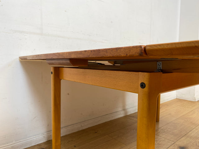 WMK I Stilvoller großer ausziehbarer skandinavischer Wohnzimmertisch in Teakholz I Salontisch Couchtisch Holztisch Coffee Tabele Danish Design Mid-Century Vintage 70er I Berlin Dortmund Braunschweig