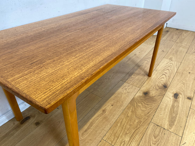 WMK I Stilvoller großer ausziehbarer skandinavischer Wohnzimmertisch in Teakholz I Salontisch Couchtisch Holztisch Coffee Tabele Danish Design Mid-Century Vintage 70er I Berlin Dortmund Braunschweig