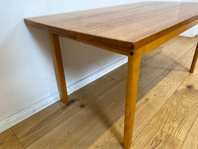 WMK I Stilvoller großer ausziehbarer skandinavischer Wohnzimmertisch in Teakholz I Salontisch Couchtisch Holztisch Coffee Tabele Danish Design Mid-Century Vintage 70er I Berlin Dortmund Braunschweig