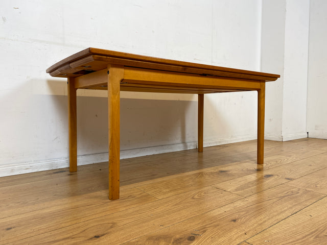 WMK I Stilvoller großer ausziehbarer skandinavischer Wohnzimmertisch in Teakholz I Salontisch Couchtisch Holztisch Coffee Tabele Danish Design Mid-Century Vintage 70er I Berlin Dortmund Braunschweig